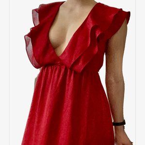Red Ruffle Dress